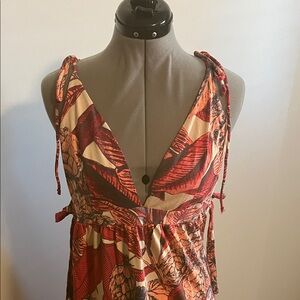 Maaji Red and Cream Maxi Dress